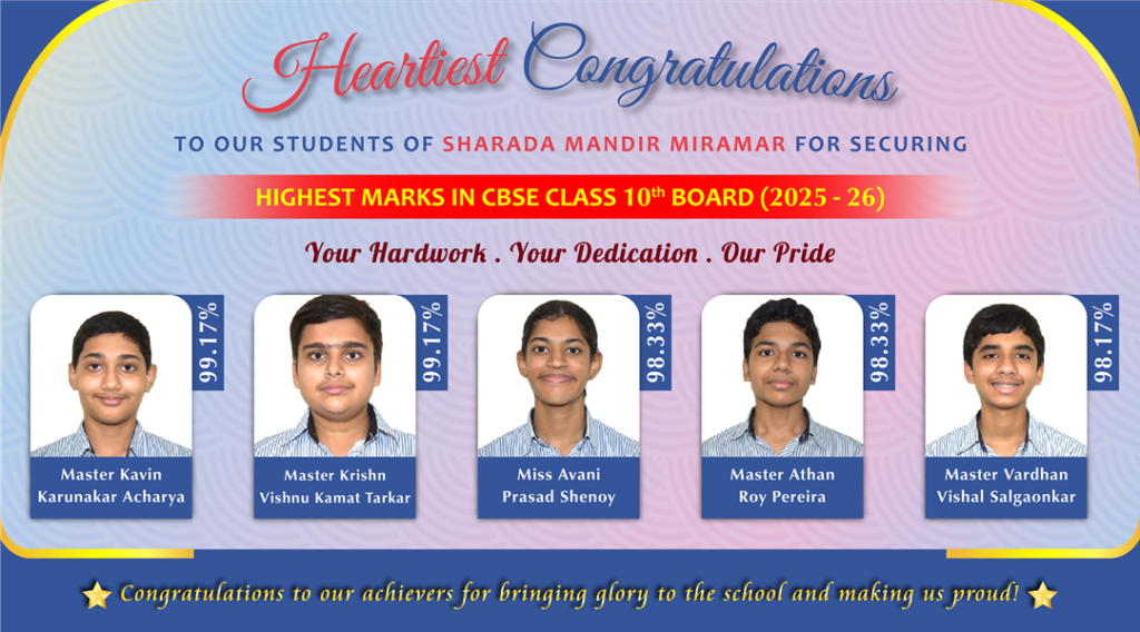 Sharada Mandir Miramar 10th Result